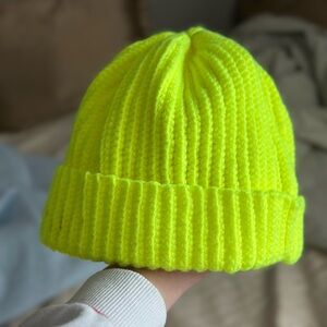 Vibrant Neon Yellow Kids Beanie